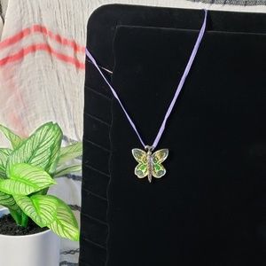 Capiz Shell Butterfly Purple Ribbon